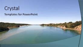  Presentation with river flowing - Colorful theme enhanced with river flowing into the ocean backdrop and a  colored foreground