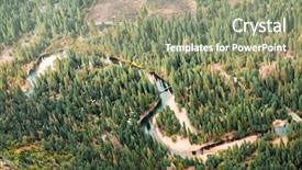  Presentation with river flowing - Slides featuring river flowing through the valley background and a  colored foreground