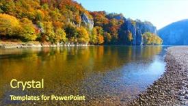  Presentation with danube - Cool new PPT theme with river flows through 10 countries backdrop and a tawny brown colored foreground