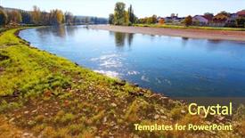  Presentation with danube - Colorful theme enhanced with river flows through 10 countries backdrop and a tawny brown colored foreground