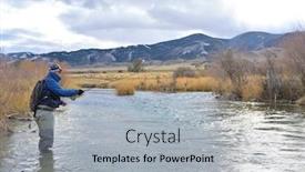  Presentation with montana - Amazing theme having river-fly-fisherman-in-montana backdrop and a light gray colored foreground