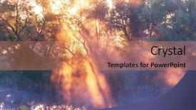  Presentation with fog - Audience pleasing PPT layouts consisting of river fog in summer season backdrop and a coral colored foreground