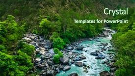  Presentation with everest - Theme with river from everest trek background and a tawny brown colored foreground