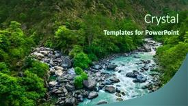  Presentation with everest - Presentation theme with river from everest trek in nepal background and a tawny brown colored foreground