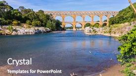  Presentation with aqueduct - Presentation theme featuring river gardon three-tier background and a  colored foreground