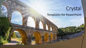  Presentation with aqueduct - Beautiful slides featuring river gardon three-tier backdrop and a  colored foreground