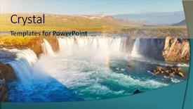  Presentation with rainbow scene - Presentation having river iceland europe beauty world background and a yellow colored foreground