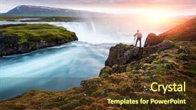  Presentation with sunrise - Theme featuring river iceland europe landscape photography background and a tawny brown colored foreground