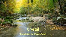  Presentation with nature river - Theme consisting of river in autumn forest nature background and a tawny brown colored foreground