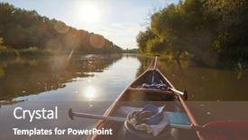  Presentation with flare - Slide set featuring river in bright sunlight flare background and a violet colored foreground