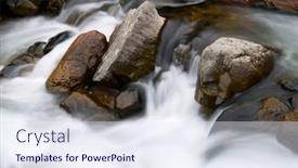  Presentation with river valley - Beautiful slide deck featuring river-in-canfranc-valley-pyrenees backdrop and a sky blue colored foreground