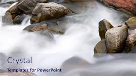  Presentation with river valley - PPT theme with river-in-canfranc-valley-pyrenees background and a sky blue colored foreground