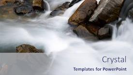  Presentation with river valley - Colorful slide set enhanced with river-in-canfranc-valley-pyrenees backdrop and a sky blue colored foreground