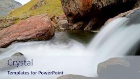  Presentation with river valley - Slide deck consisting of river-in-canfranc-valley-pyrenees background and a sky blue colored foreground