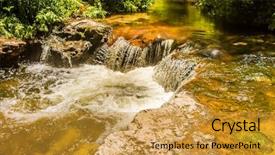  Presentation with river forest - Beautiful PPT theme featuring river in forest kerosene creek backdrop and a gold colored foreground