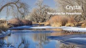  Presentation with cottonwood trees - PPT theme enhanced with river in fort collins colorado background and a gray colored foreground