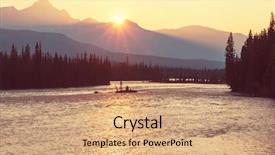  Presentation with national - Beautiful PPT layouts featuring river in jasper national park backdrop and a coral colored foreground