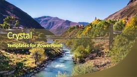  Presentation with cross - Audience pleasing PPT layouts consisting of river in kazbegi stepantsminda village backdrop and a tawny brown colored foreground