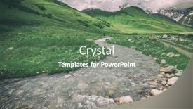  Presentation with filter - Amazing theme having river in mountain on summer time toned like instagram filter backdrop and a ocean colored foreground