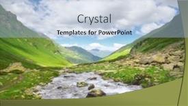  Presentation with river valley - Slide set having river-in-mountain-valley background and a light blue colored foreground