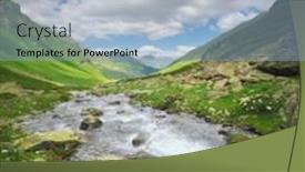  Presentation with river valley - PPT theme with river-in-mountain-valley background and a light blue colored foreground