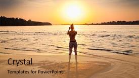  Presentation with danube - Amazing PPT theme having river in novi sad serbia backdrop and a coral colored foreground