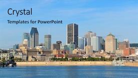  Presentation with city buildings - PPT layouts with river in the day background and a light blue colored foreground