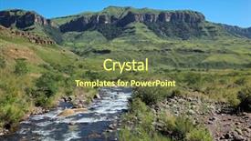  Presentation with river flowing - Slide set with river in the foothills background and a tawny brown colored foreground