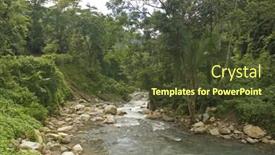  Presentation with jungle - Beautiful presentation theme featuring river-in-the-jungle-chiapas backdrop and a tawny brown colored foreground