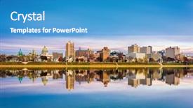  Presentation with usa - Presentation design with river in the late afternoon background and a teal colored foreground