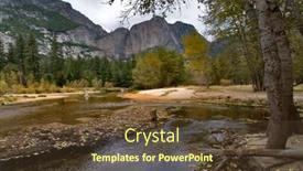  Presentation with river valley - Presentation design enhanced with river-in-yosemite-national-park background and a tawny brown colored foreground