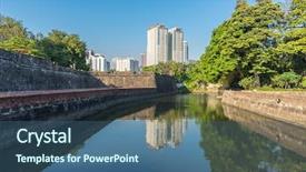  Presentation with philippine - Theme featuring river intramuros manila the philippine background and a light blue colored foreground