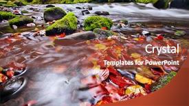  Presentation with bohemian - Colorful presentation design enhanced with river kamenice in autumn backdrop and a tawny brown colored foreground