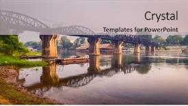  Presentation with sunrise - Audience pleasing presentation theme consisting of river kwai at sunrise backdrop and a soft green colored foreground