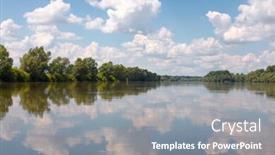  Presentation with river - Theme with river-landscape background and a gray colored foreground
