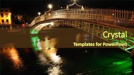  Presentation with dublin - Beautiful PPT theme featuring ha penny bridge spanning - river liffey in dublin ireland backdrop and a tawny brown colored foreground