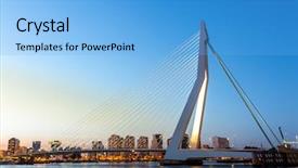  Presentation with erasmus - PPT theme enhanced with river meuse in the netherlands background and a light blue colored foreground