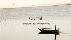  Presentation with boat river - Beautiful presentation theme featuring boat on yamuna river near taj mahal india asia backdrop and a lemonade colored foreground