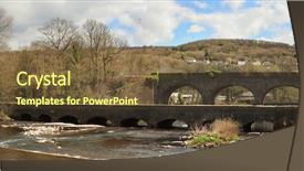  Presentation with aqueduct - Slide set featuring river neath in south wales background and a tawny brown colored foreground