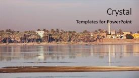  Presentation with nile egypt - PPT theme with river nile near luxor egypt background and a light gray colored foreground