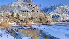  Presentation with sun rising over north america - Slide deck consisting of river north fork at eagle background and a teal colored foreground