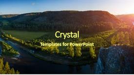  Presentation with mountains - PPT layouts consisting of river of belaya during sunrise background and a  colored foreground