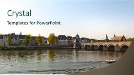  Presentation with panoramic - PPT layouts featuring river old town of maastricht background and a  colored foreground