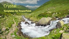 Presentation with river valley - PPT theme having river-panorama-in-mountain-valley background and a tawny brown colored foreground