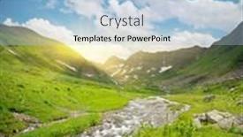  Presentation with river valley - Presentation theme with river-panorama-in-mountain-valley background and a light blue colored foreground