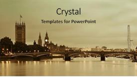  Presentation with london eye fireworks - Slides having victorian england - thames river panorama with london background and a mint green colored foreground