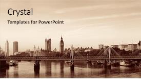  Presentation with westminster - Slides consisting of river panorama with london eye background and a lemonade colored foreground