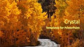  Presentation with autumn - Theme consisting of river park - autumn in sierra nevade background and a tawny brown colored foreground