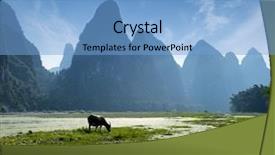  Presentation with rafting - Slide deck with river rafting - china guilin landscape raft background and a light blue colored foreground