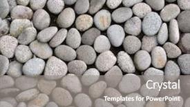  Presentation with rocks - Presentation design featuring river rocks - cobblestone background background and a gray colored foreground